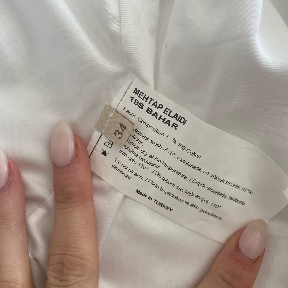 Nwt- Mehtap Elaidi White Collared Asymmetrical Shirt Dress — image 4 of 8